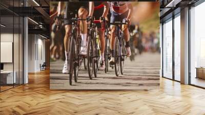 Group cyclist professional in a race. Wall mural