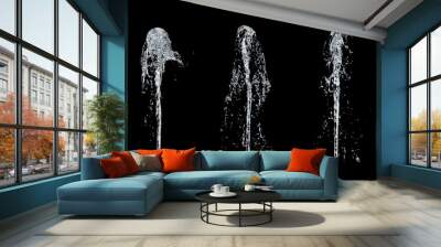 fountain of water isolated on a black background 3d rendering Wall mural