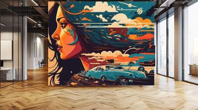 Woman vector design Wall mural