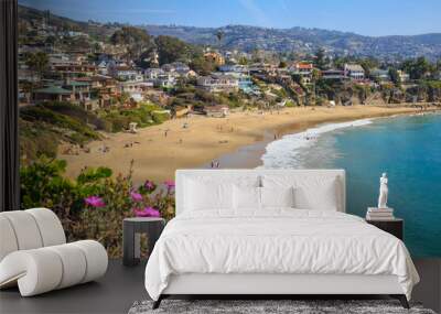 Luxury oceanfront homes in Crescent Bay of Laguna Beach, Orange County, California USA
 Wall mural