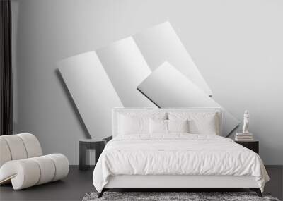 blank trifold brochure mockup Wall mural