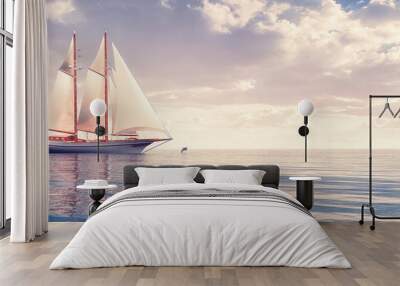 sailboat sailing in the sea Wall mural