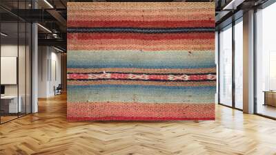 Andean weaving loom made in bright colors Wall mural