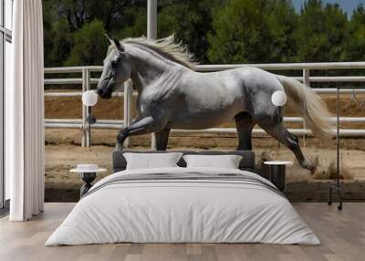  White galloping horse Wall mural