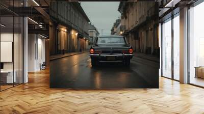 black vintage car Wall mural