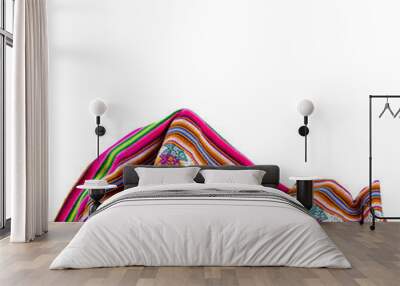 Peruvian traditional blanket - Lliclla on a white background Wall mural