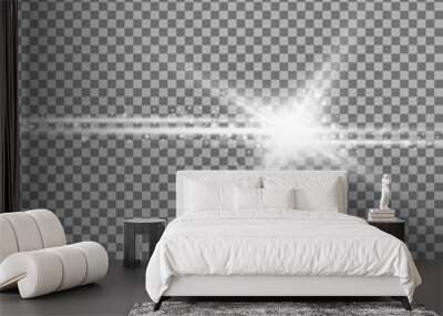 Shining star with a stardust, white color Wall mural