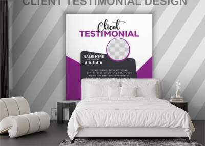 Client feedback or customer testimonial social media post design template Wall mural