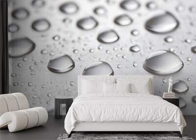 Detailed View of a Water Droplet. Wall mural