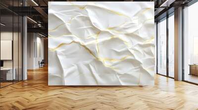 Elegant White and Gold Origami Art. Wall mural