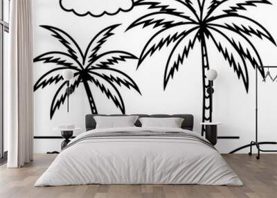 palm tree silhouette Wall mural