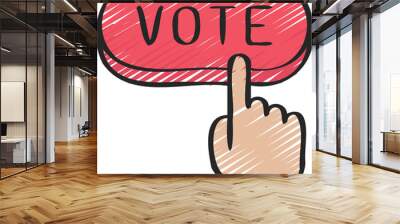 Press Vote Button Icon Wall mural