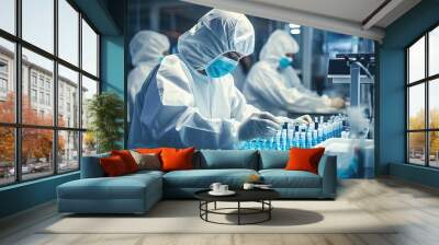 Pharmaceutical Industry Manufacturing Laboratory copy space. Science Technology Concept Wall mural