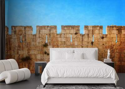 Defensive wall of the ancient holy Jerusalem Wall mural