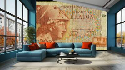 Old money Greece. on  black background Wall mural