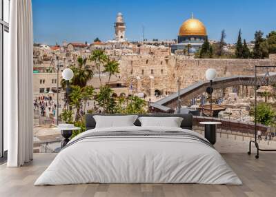 The Western Wall of the Temple and the Mosque of Omar. Wall mural