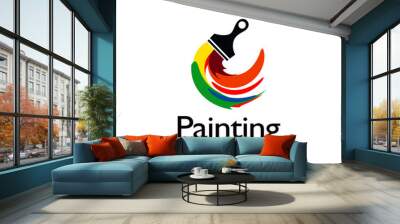 Painting Services Logo Vector Template Wall mural