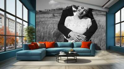 Portrait couples, tenderness love nature, mountains Wall mural