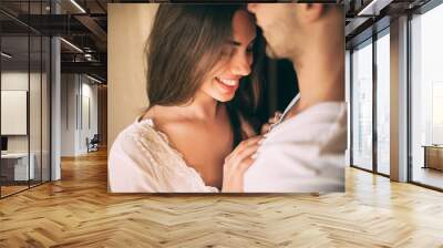 Young couple in the room Wall mural