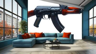 Modern automatic rifle isolated on white background. AK-47 Wall mural