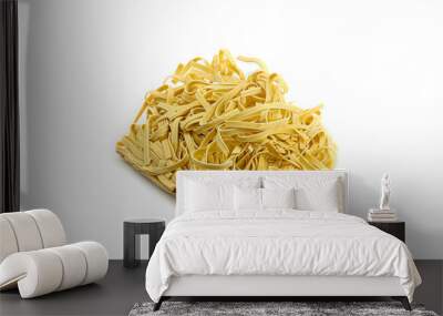 Raw square shaped pasta on white background. High quality photo Wall mural