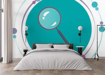 Magnifying glass icon graphic illustration transparent baccground Wall mural