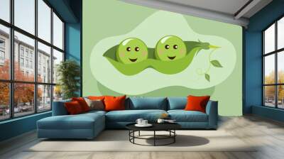 Two peas in a pod cartoon Wall mural