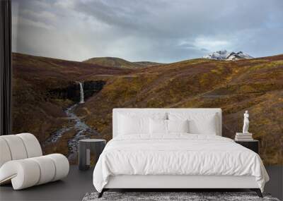 Svartifoss Waterfall in Skaftafell national park (Iceland) Wall mural