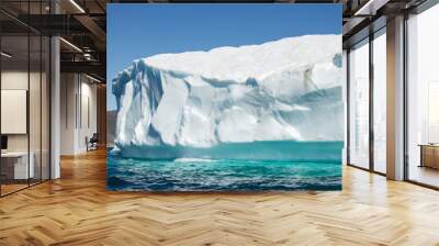 View of glaciers and icebergs in the fjords of South Greenland. Wall mural