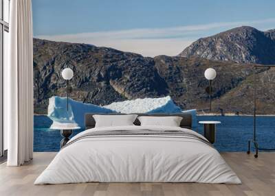 View of montains and icebergs from Uunartoq island (South Greenland) Wall mural