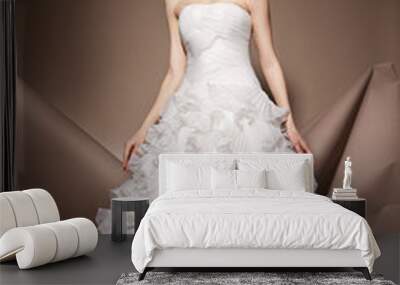 the beautiful young woman in a wedding dress Wall mural