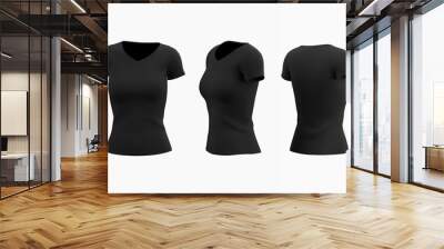 T-shirt template isolated on white Wall mural