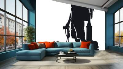 Traveler with dog vector design silhouette Wall mural