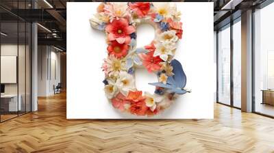 floral word B on white background  Wall mural