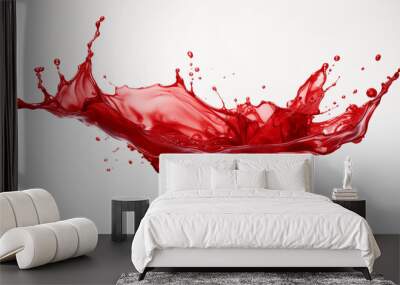 red wine splash isolated on white Wall mural