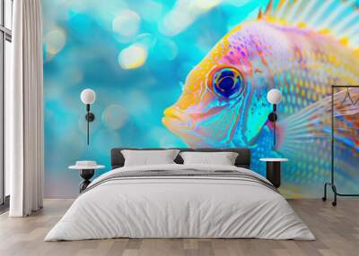 Colorful small fish underwater (Angelfish) Wall mural