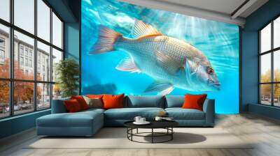 Drum fish underwater Wall mural