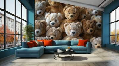 A picture of a lot of teddy bears Wall mural