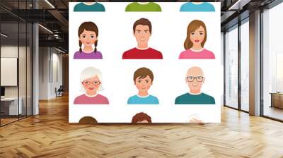 Avatars people of different ages Wall mural