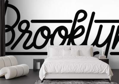 Brooklyn typography lettering shirt print Wall mural