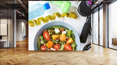 food for weight loss and a healthy lifestyle. flat view Wall mural