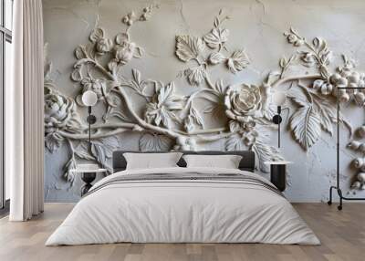 Classic Floral Stucco Wall Decoration Wall mural