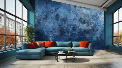 Dark blue concrete wall for background Wall mural