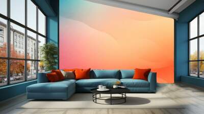 Gradient abstract background with wavy pattern in orange and blue. Wall mural