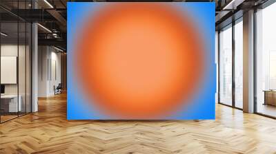 Blue, orange natural round Grainy Gradient. Circle Mysterious halo, mental health, energy, aura poster, banner Wall mural