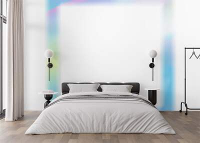 Grainy gradient square border. Abstract Neon textured pastel blue and green noise geometric shape on white. Wall mural