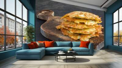 vegetarian healthy zucchini pancakes Wall mural