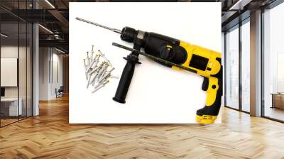 tools for construction, punch and dowel nails isolate on white background Wall mural