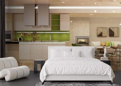 Modern house interior Wall mural