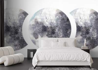 Watercolor Silver Moon Clipart Wall mural